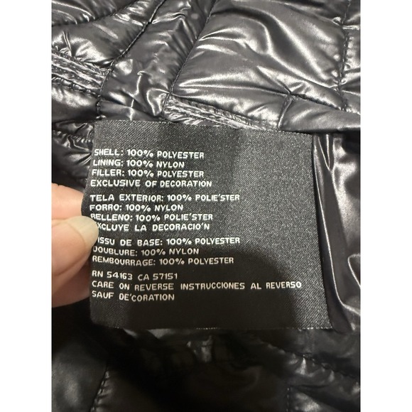 GUESS Mica Metallic Puffer Jacket Women's Medium No Hood - Picture 12 of 13